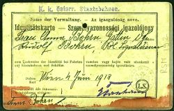 Dokument Ausweis K.K. Staatsbahnen